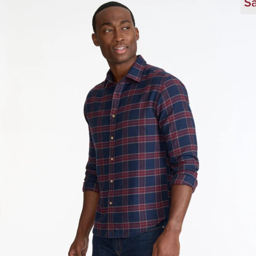 UNTUCKit Rosaro Navy/Red Plaid Button Up Shirt NWOT NEW 3XL 100% Cotton